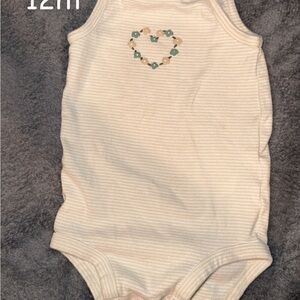 Striped Baby Onesie with Heart Design